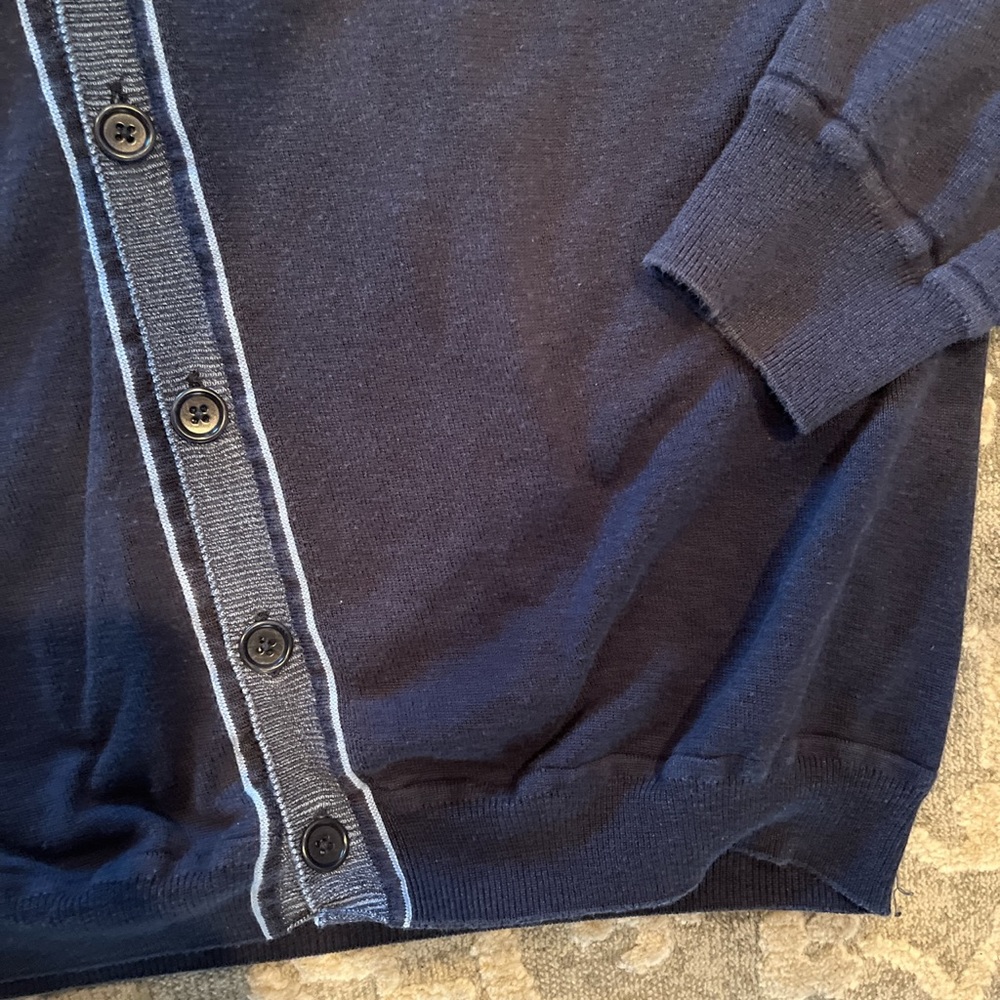 Perry Ellis Navy Blue Cardigan - Picture 3 of 4